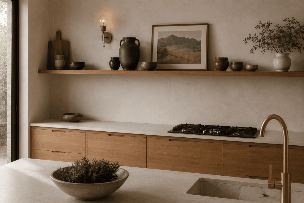 St Mawes Kitchen Concept 2 - kitchen cabinets with finger pull handles