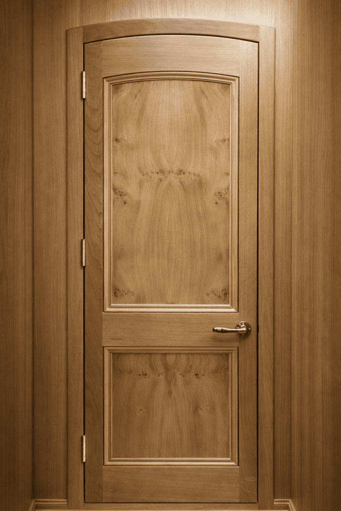 Oak door finished in a high sheen for a drawing room in Bodmin