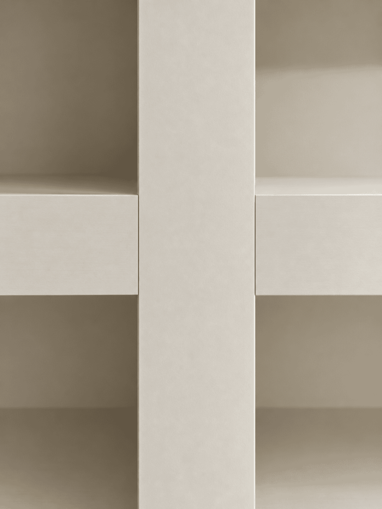 Cross joint where built-in shelves meet, Bodmin